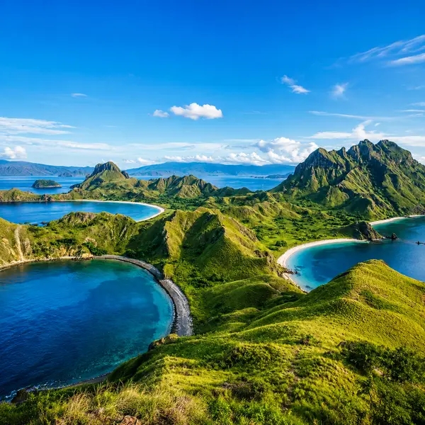 Panoramic view of Padar Island in Komodo National Park during a Lombok to Flores liveaboard tour