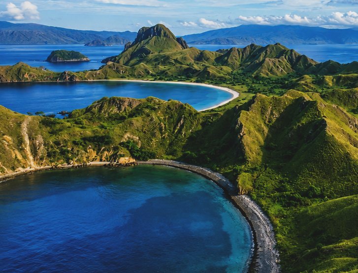 Padar Island beaches and turquoise water
