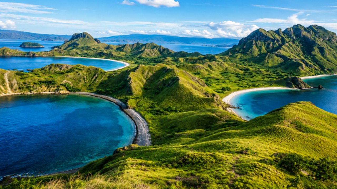 Three bay landscape of Padar Island Komodo National Park