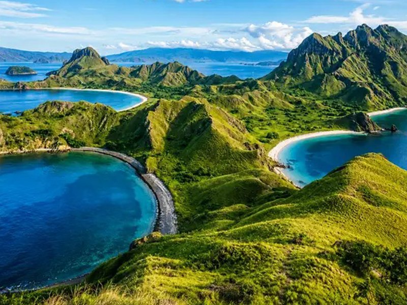 Padar Island panoramic view in Komodo National Park Indonesia